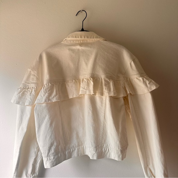 White Ruffle Denim Jacket - Picture 5 of 5